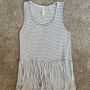 Allison Joy Striped Peplum Tank Top Size Small